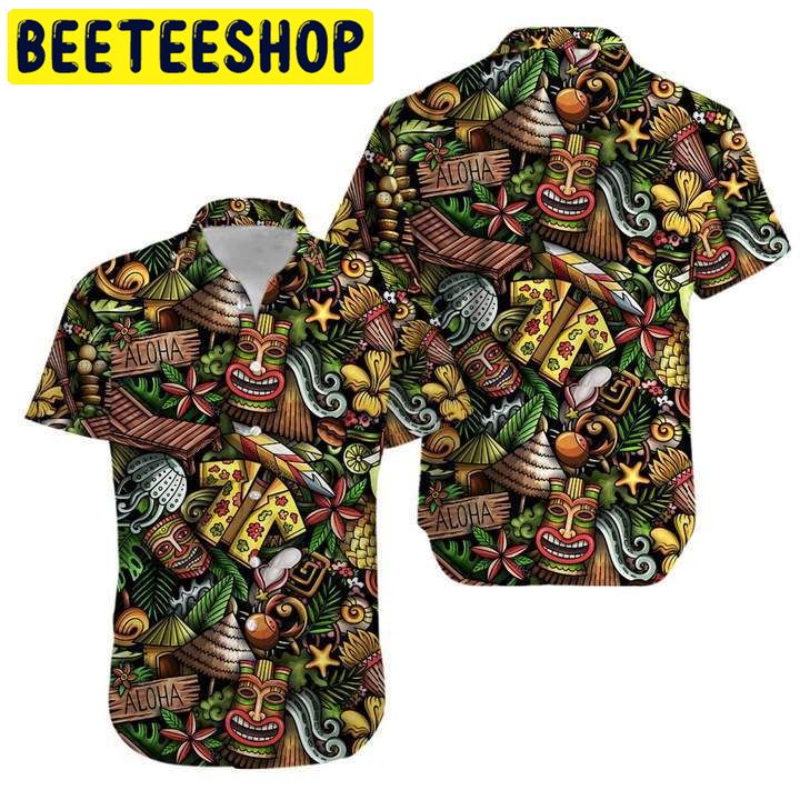 Tiki Tropical Beautiful Aloha Hawaiian Shirt Tiki Tropical Beautiful Aloha Hawaiian Shirt