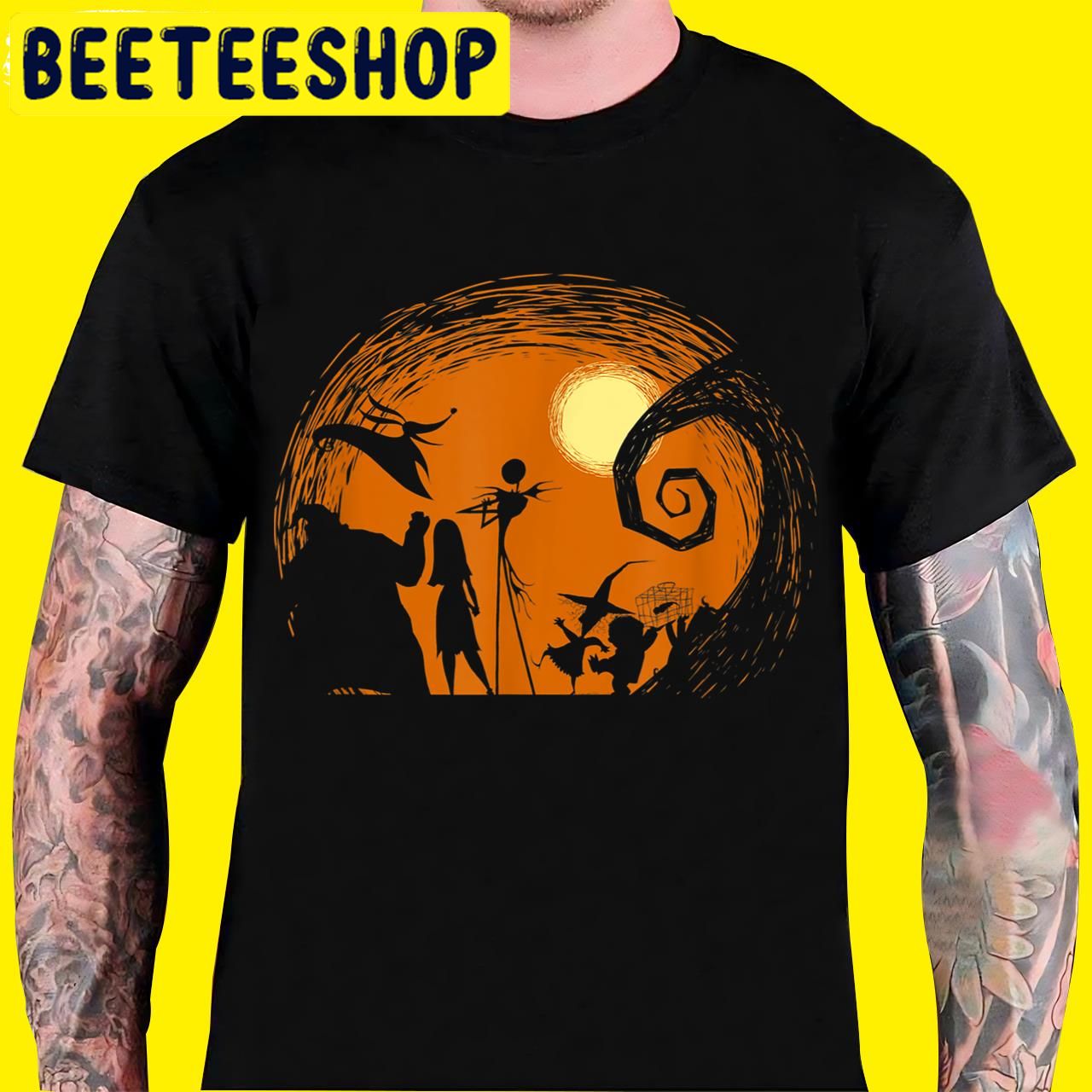 Tim Burton's Nightmare Before Christmas Silhouette Halloween Trending Unisex T-Shirt Tim Burton's Nightmare Before Christmas Silhouette Halloween Trending Unisex T-Shirt