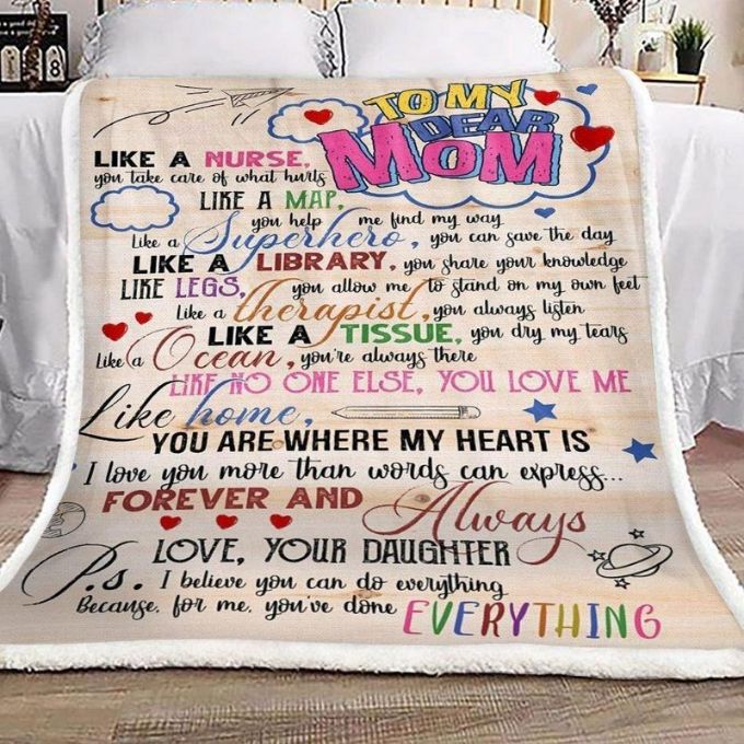 To My Dear Mom Love Your Daughter Comfy Sofa Throw Blanket To My Dear Mom Love Your Daughter Comfy Sofa Throw Blanket