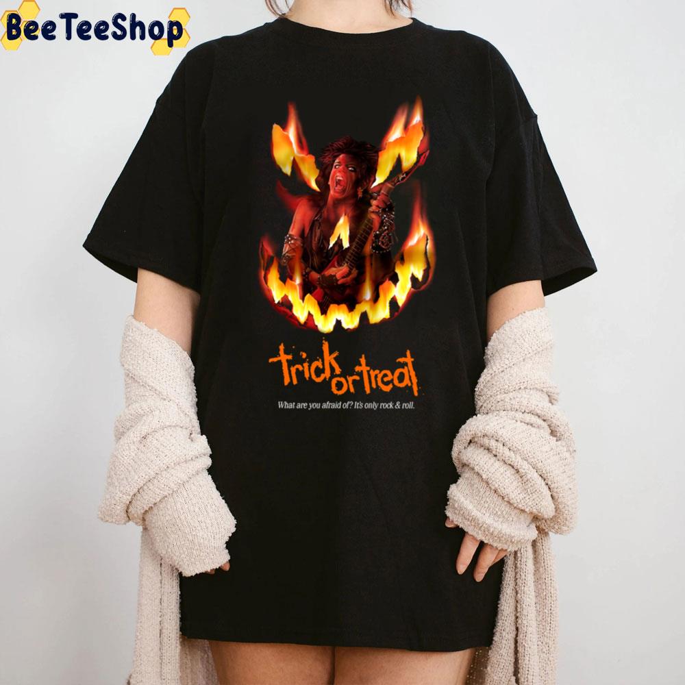 Trick Or Treat Let's Rock Fire Trending Unisex T-Shirt Trick Or Treat Let's Rock Fire Trending Unisex T-Shirt