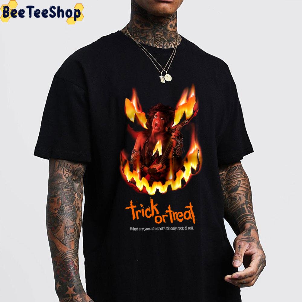 Trick Or Treat Let's Rock Fire Trending Unisex T-Shirt Trick Or Treat Let's Rock Fire Trending Unisex T-Shirt