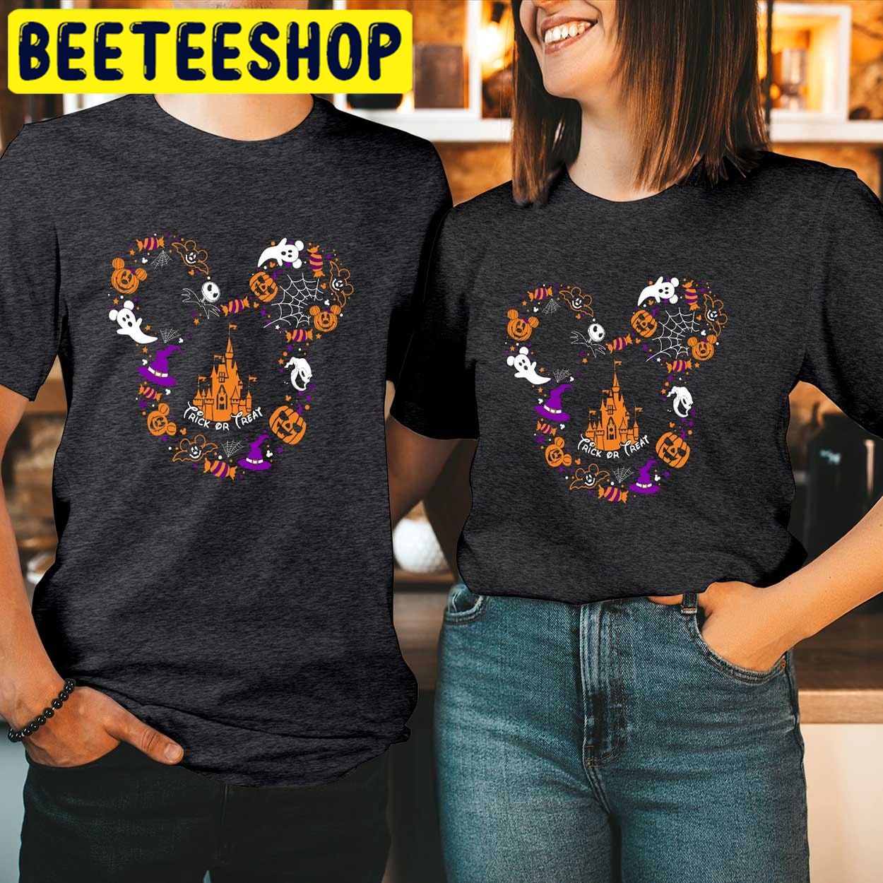 Trick Or Treat Minnie Mickey Ears Scary Castle Funny HalloweenTrending Unisex Shirt Trick Or Treat Minnie Mickey Ears Scary Castle Funny HalloweenTrending Unisex Shirt