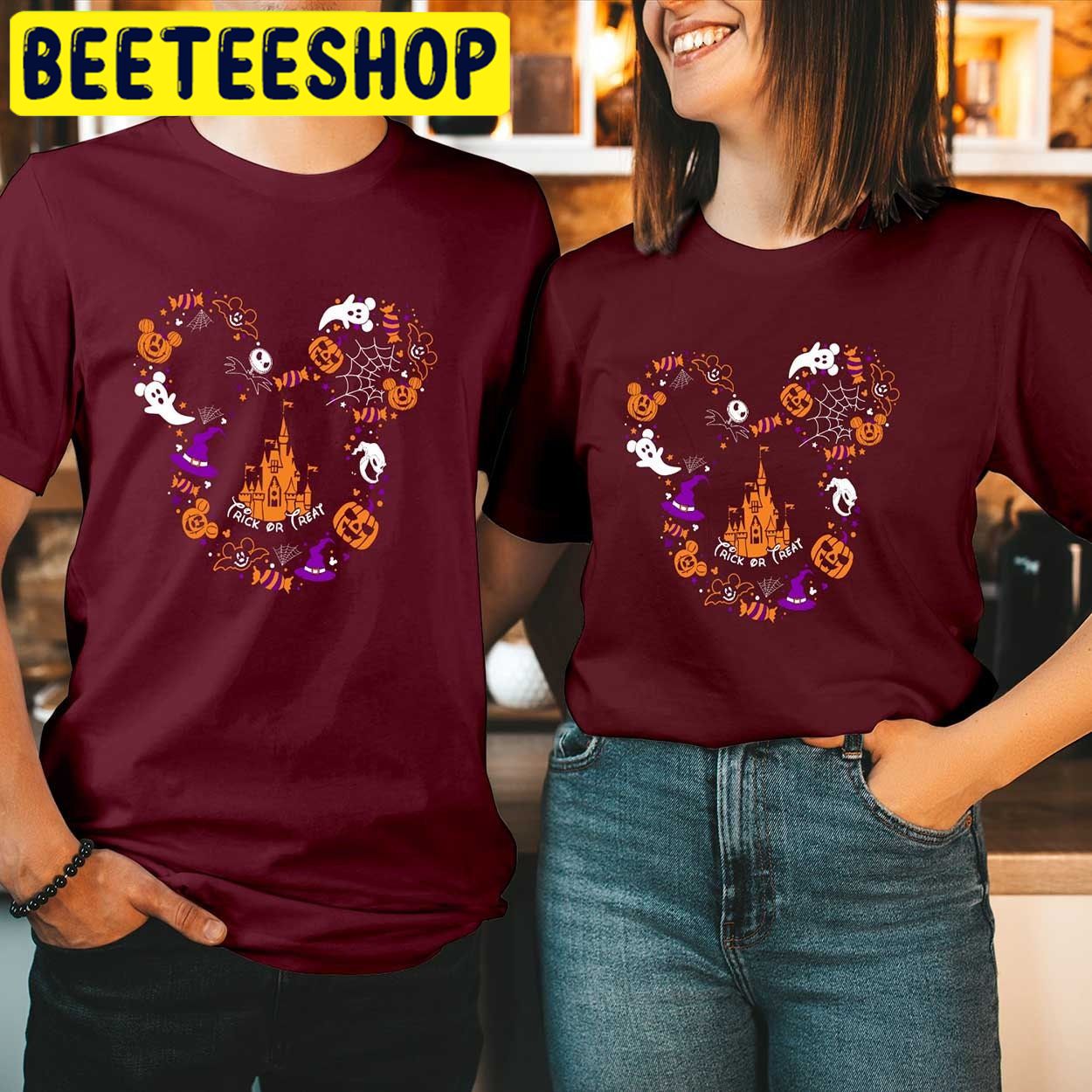 Trick Or Treat Minnie Mickey Ears Scary Castle Funny HalloweenTrending Unisex Shirt Trick Or Treat Minnie Mickey Ears Scary Castle Funny HalloweenTrending Unisex Shirt