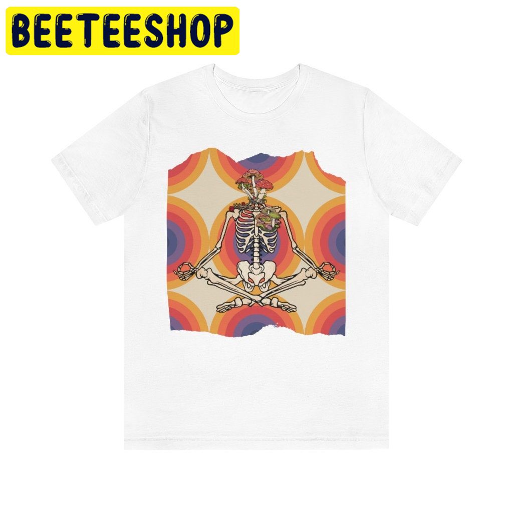 Trippy Meditating Skeleton Halloween Trending Unisex Shirt Trippy Meditating Skeleton Halloween Trending Unisex Shirt