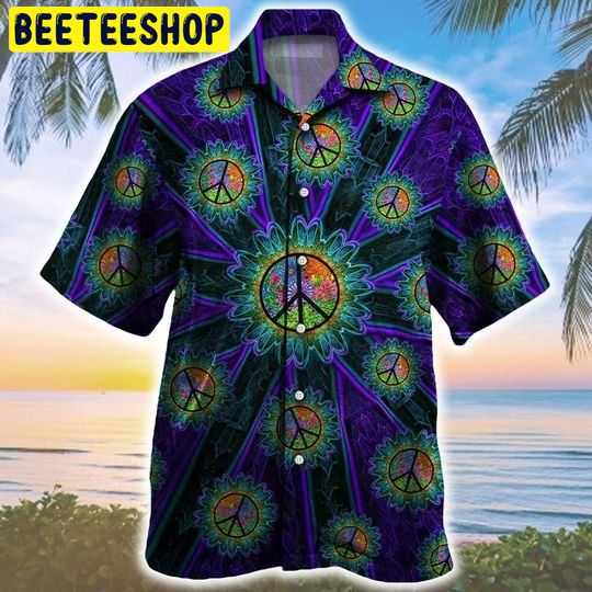 Trippy Peace Sign Pattern Trending Hawaiian Shirt Trippy Peace Sign Pattern Trending Hawaiian Shirt