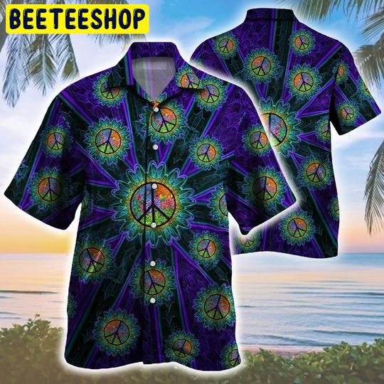 Trippy Peace Sign Pattern Trending Hawaiian Shirt Trippy Peace Sign Pattern Trending Hawaiian Shirt