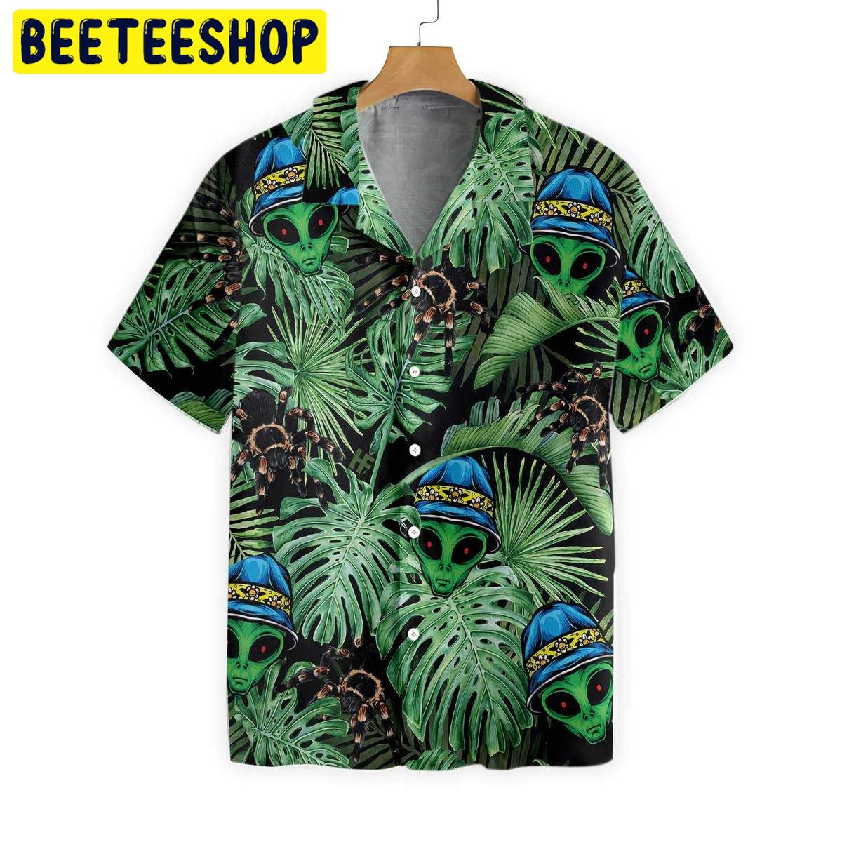 Tropical Alien And Spider Trending Hawaiian Shirt Tropical Alien And Spider Trending Hawaiian Shirt