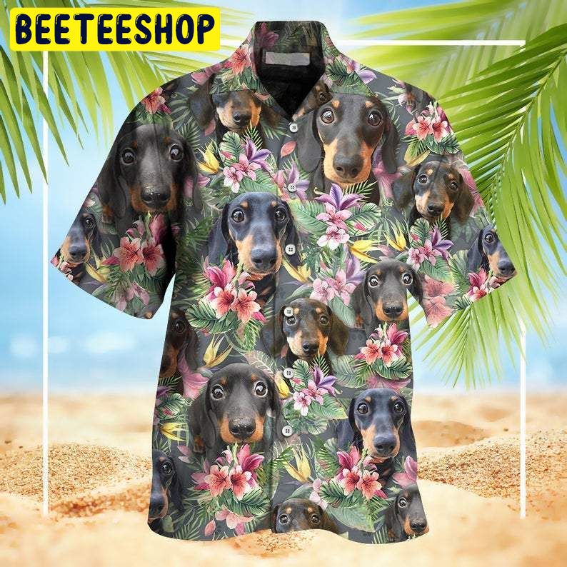 Tropical Dachshund Trending Hawaiian Shirt Tropical Dachshund Trending Hawaiian Shirt