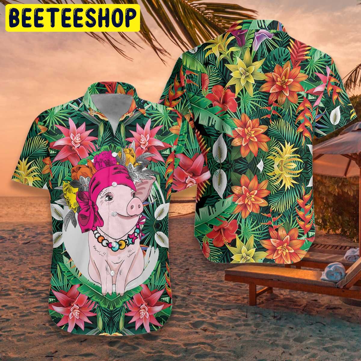 Tropical Pig Trending Hawaiian Shirt Tropical Pig Trending Hawaiian Shirt