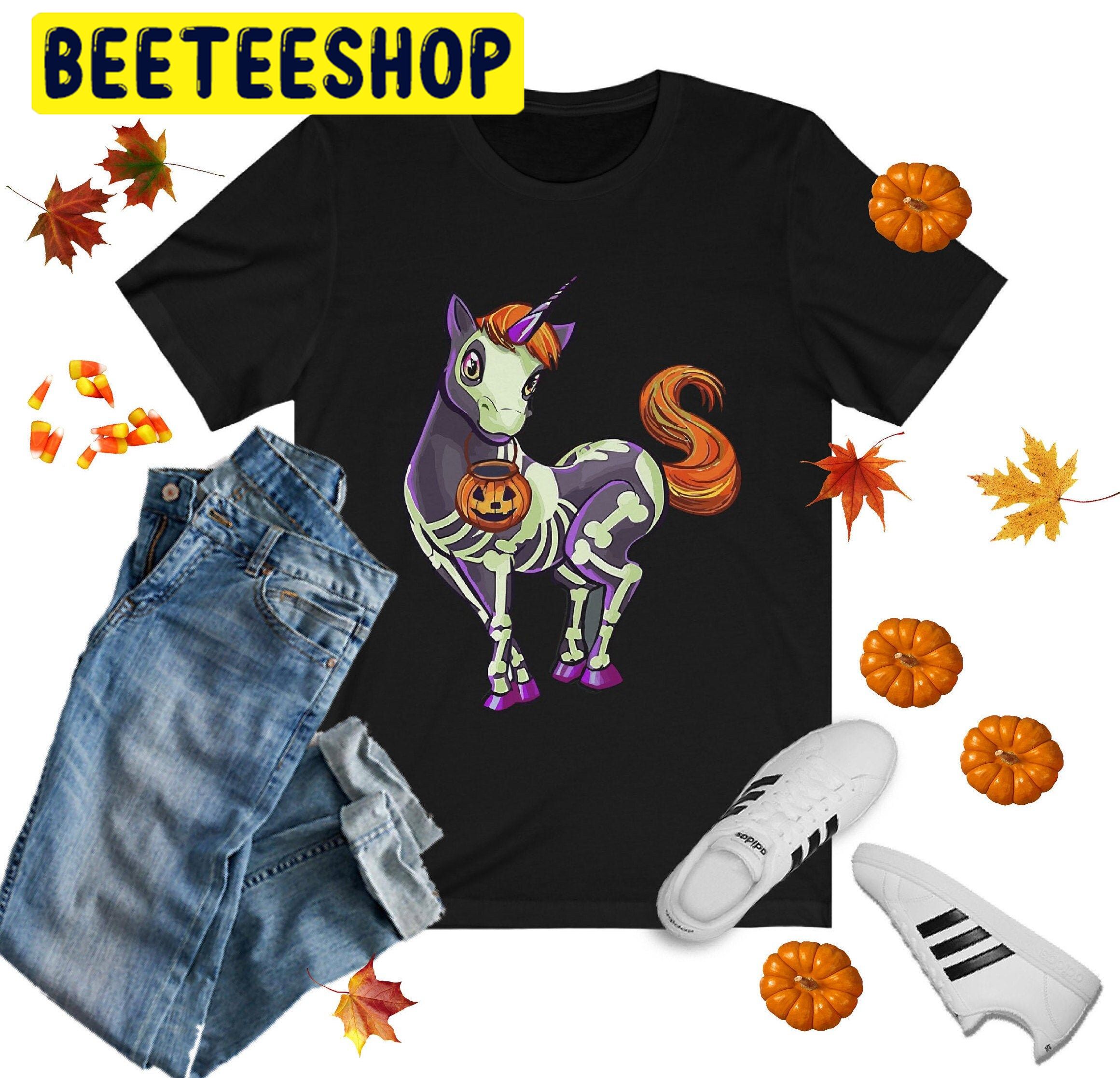 Unicorn Halloween Skeleton Trending Unisex Shirt Unicorn Halloween Skeleton Trending Unisex Shirt