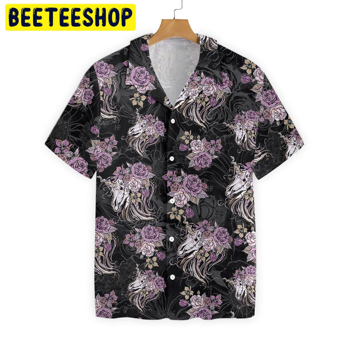 Unicorn Skull Flowers Trending Hawaiian Shirt Unicorn Skull Flowers Trending Hawaiian Shirt