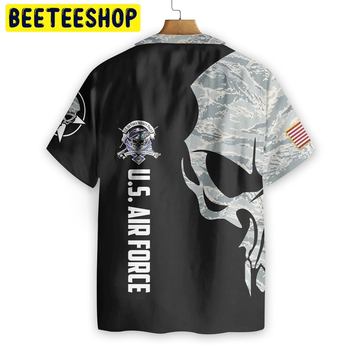 US Air Force Digital Camo Skull Personalized Trending Hawaiian Shirt US Air Force Digital Camo Skull Personalized Trending Hawaiian Shirt