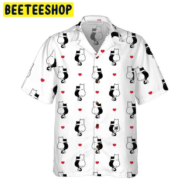 Valentine Heart Kitten Trending Hawaiian Shirt Valentine Heart Kitten Trending Hawaiian Shirt