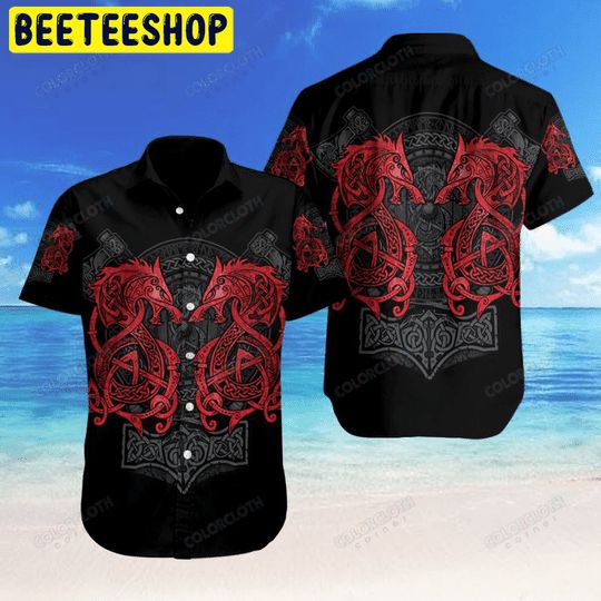 Viking Fenrir Trending Hawaiian Shirt Viking Fenrir Trending Hawaiian Shirt
