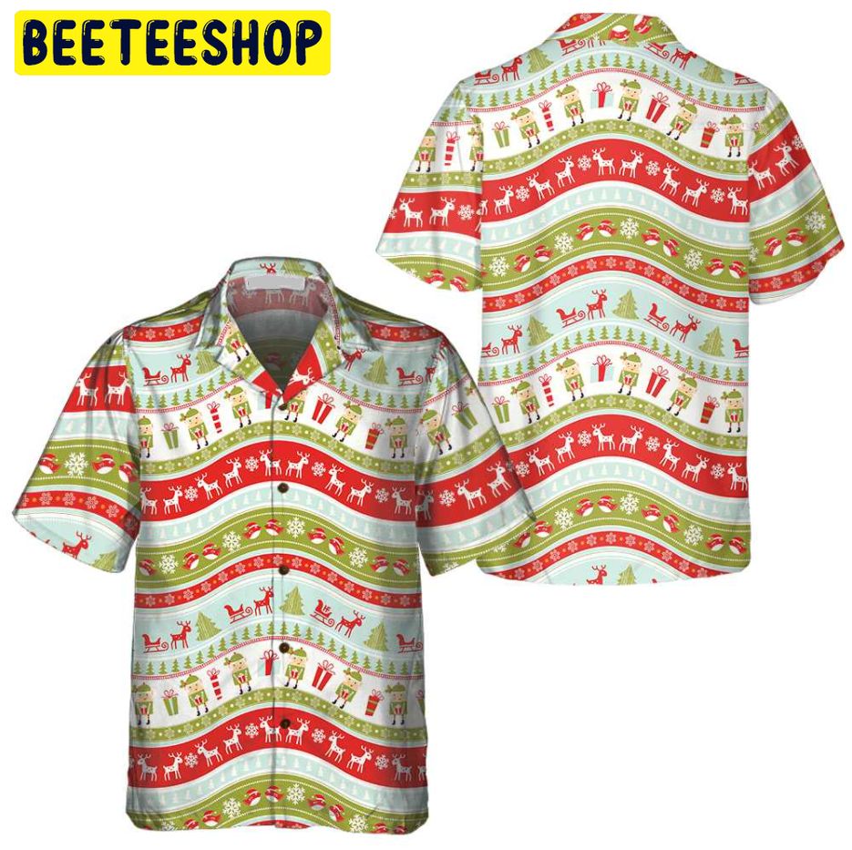 Vintage Christmas Elf Trending Hawaiian Shirt Vintage Christmas Elf Trending Hawaiian Shirt