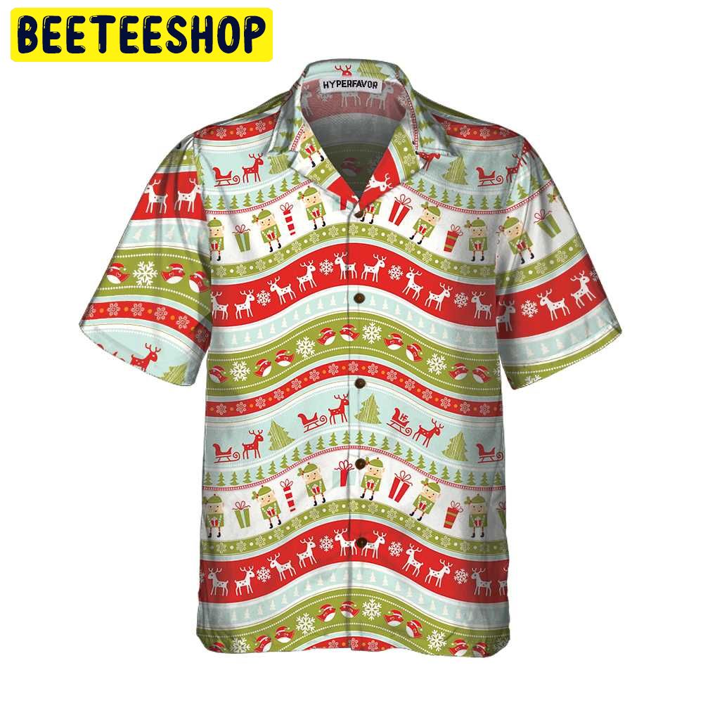 Vintage Christmas Elf Trending Hawaiian Shirt Vintage Christmas Elf Trending Hawaiian Shirt