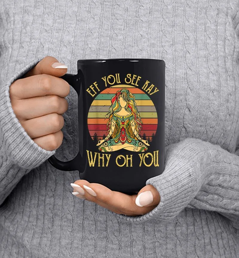 Vintage Eff You See Kay Why Oh You Tattooed Skeleton Yoga Mug Vintage Eff You See Kay Why Oh You Tattooed Skeleton Yoga Mug