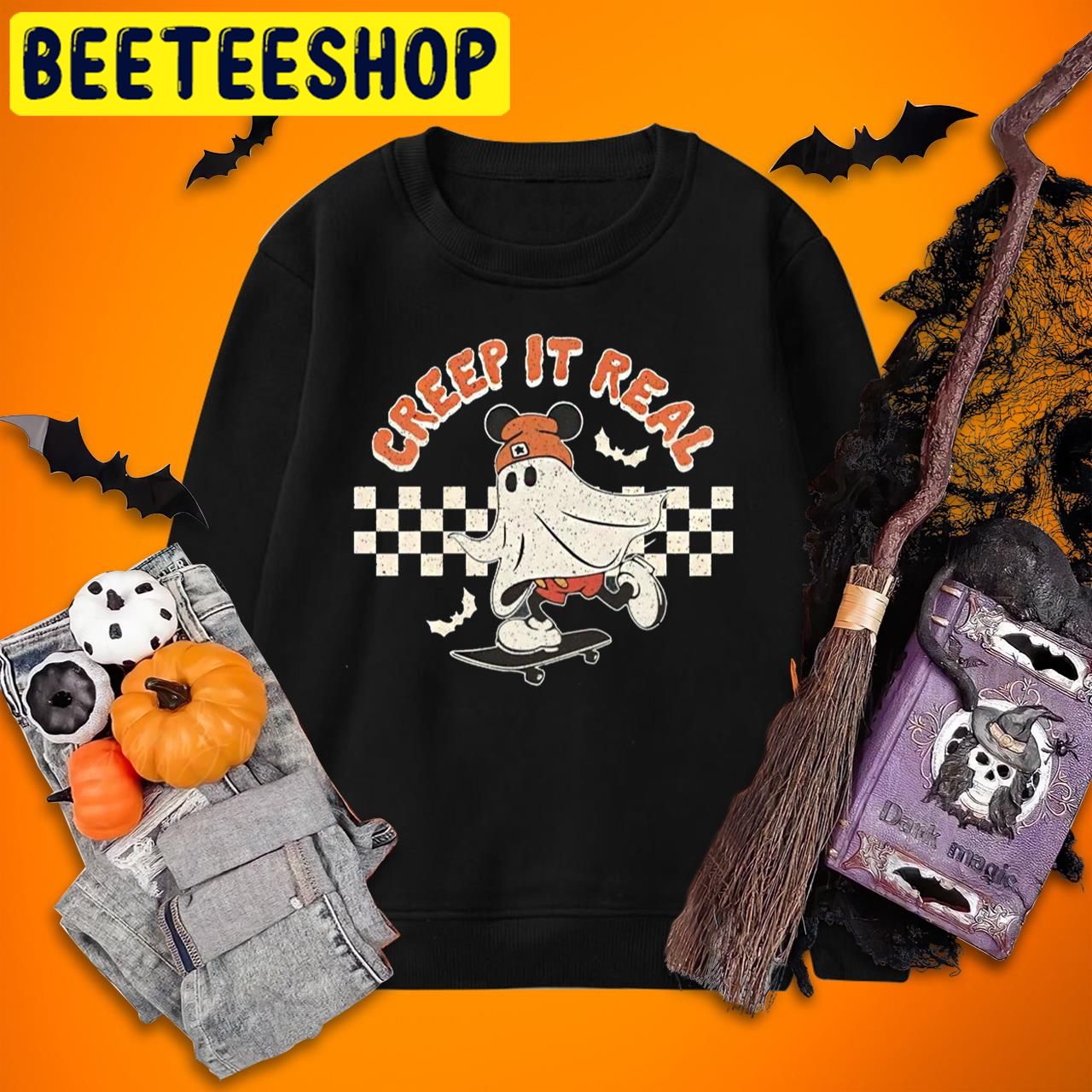 Vintage Mickey Disney Retro Mickey Ghost Skateboarding Halloween Trending Unisex T-Shirt Vintage Mickey Disney Retro Mickey Ghost Skateboarding Halloween Trending Unisex T-Shirt