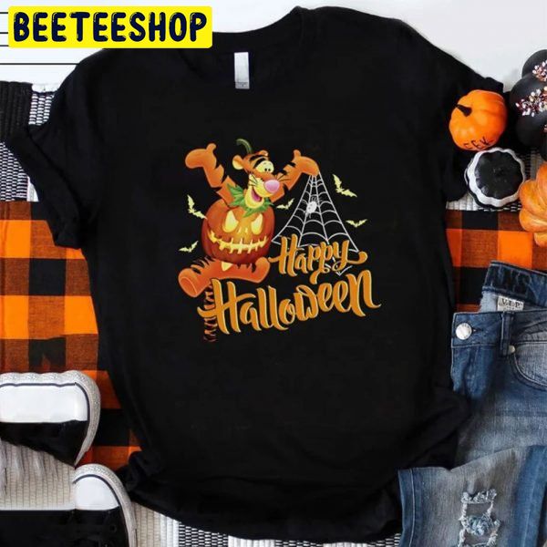 Vintage Tigger And Pumpkin Halloween Trending Unisex Shirt Vintage Tigger And Pumpkin Halloween Trending Unisex Shirt