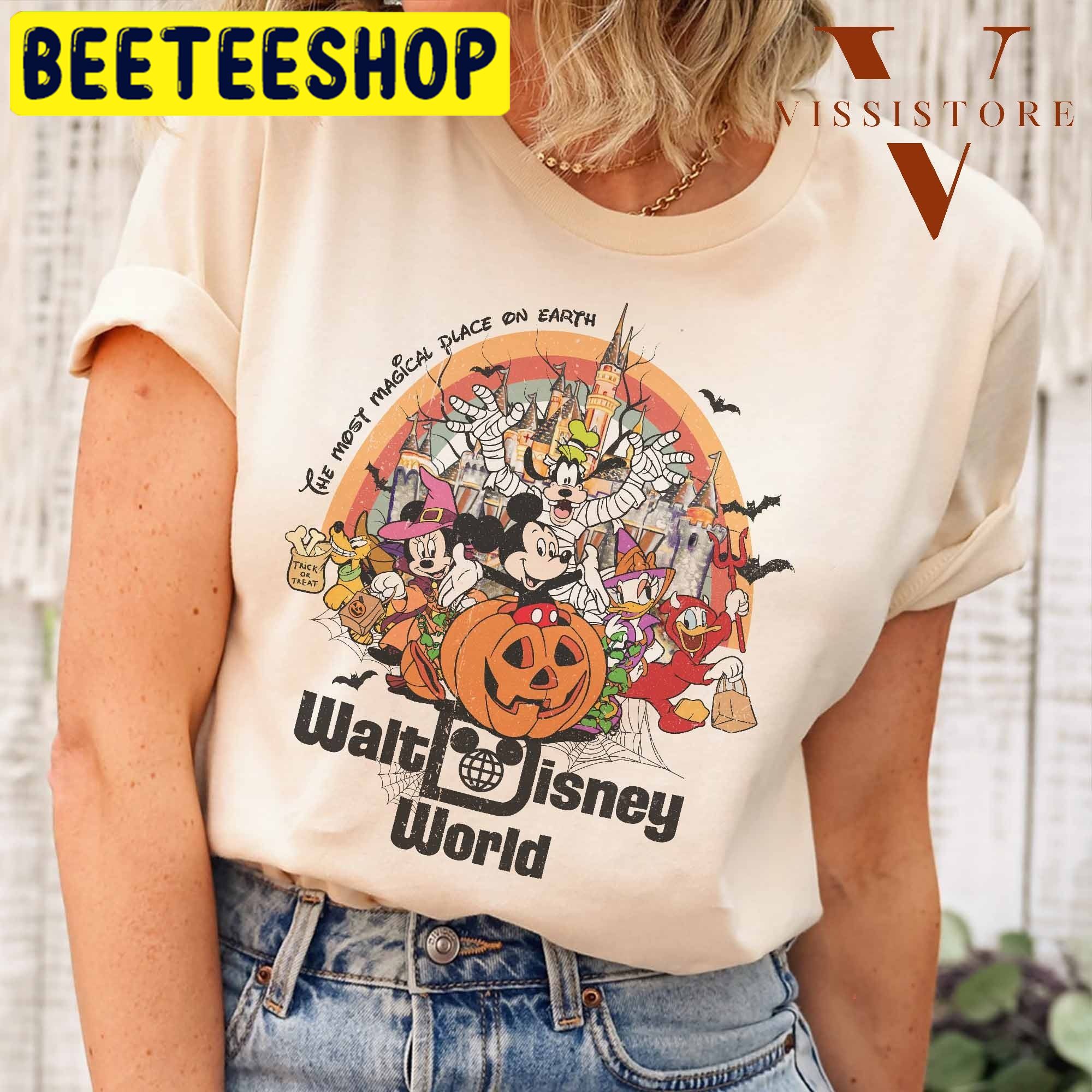 Vintage Walt Disney World Halloween Mickey And Friends HalloweenTrending Unisex Shirt Vintage Walt Disney World Halloween Mickey And Friends HalloweenTrending Unisex Shirt