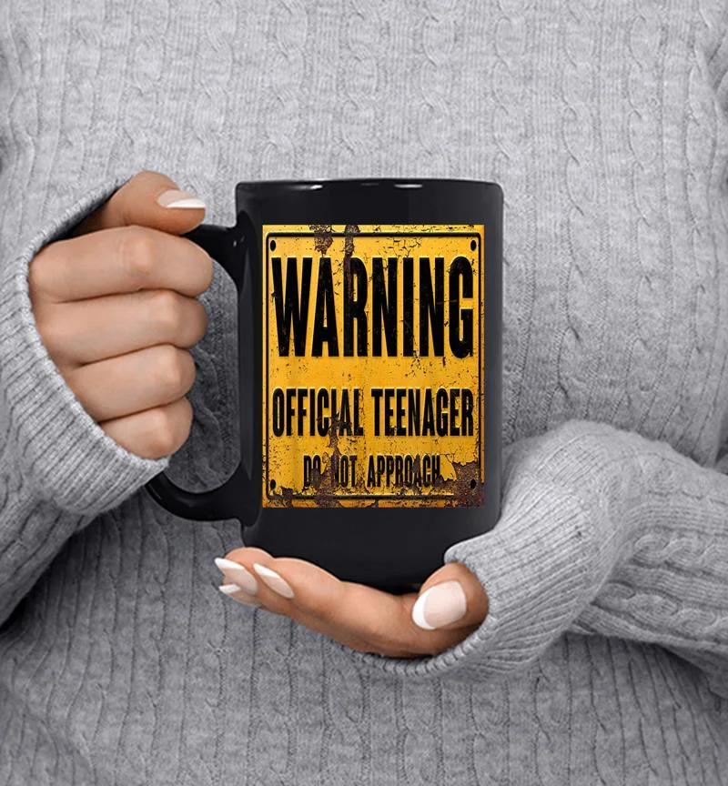 Warning Official Nager Sign Funny 13th Birthday Mug Warning Official Nager Sign Funny 13th Birthday Mug