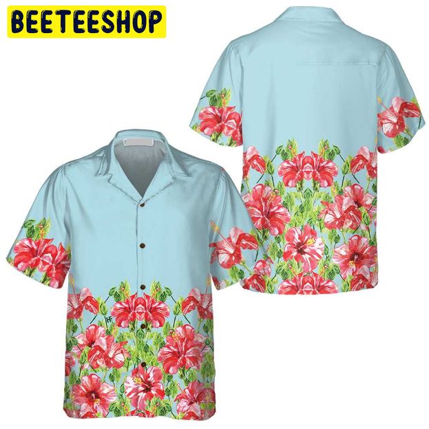 Watercolor Hibiscus Flower Trending Hawaiian Shirt Watercolor Hibiscus Flower Trending Hawaiian Shirt