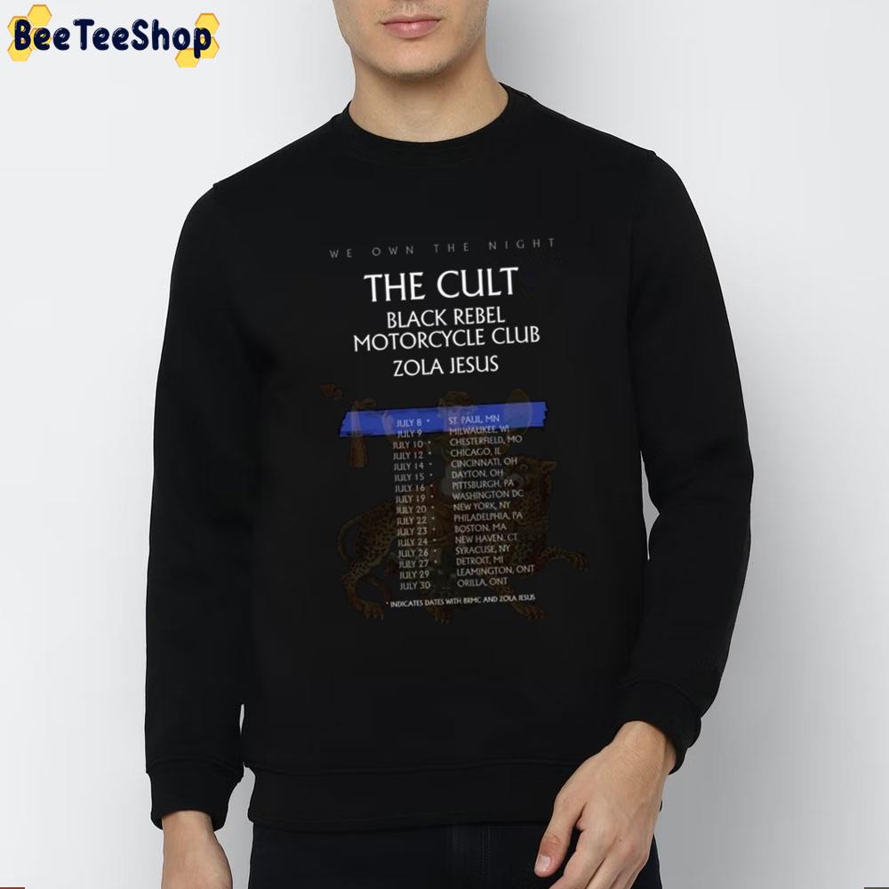 We Own The Night The Cult Black Rebel Motorcycle Club Zola Jesus 2022 Trending Unisex T-Shirt We Own The Night The Cult Black Rebel Motorcycle Club Zola Jesus 2022 Trending Unisex T-Shirt