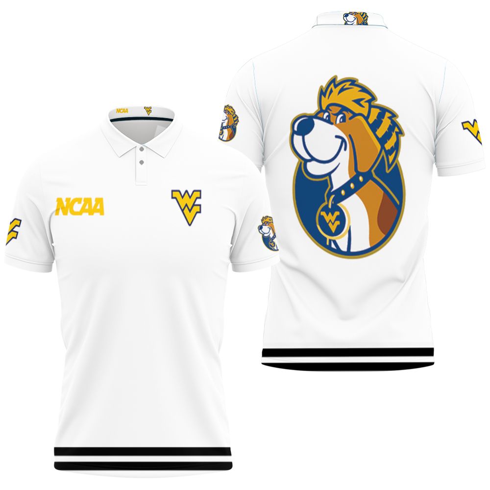 West Virginia Mountaineers Ncaa Classic White With Mascot Logo 3D All Over Print Polo Shirt West Virginia Mountaineers Ncaa Classic White With Mascot Logo 3D All Over Print Polo Shirt