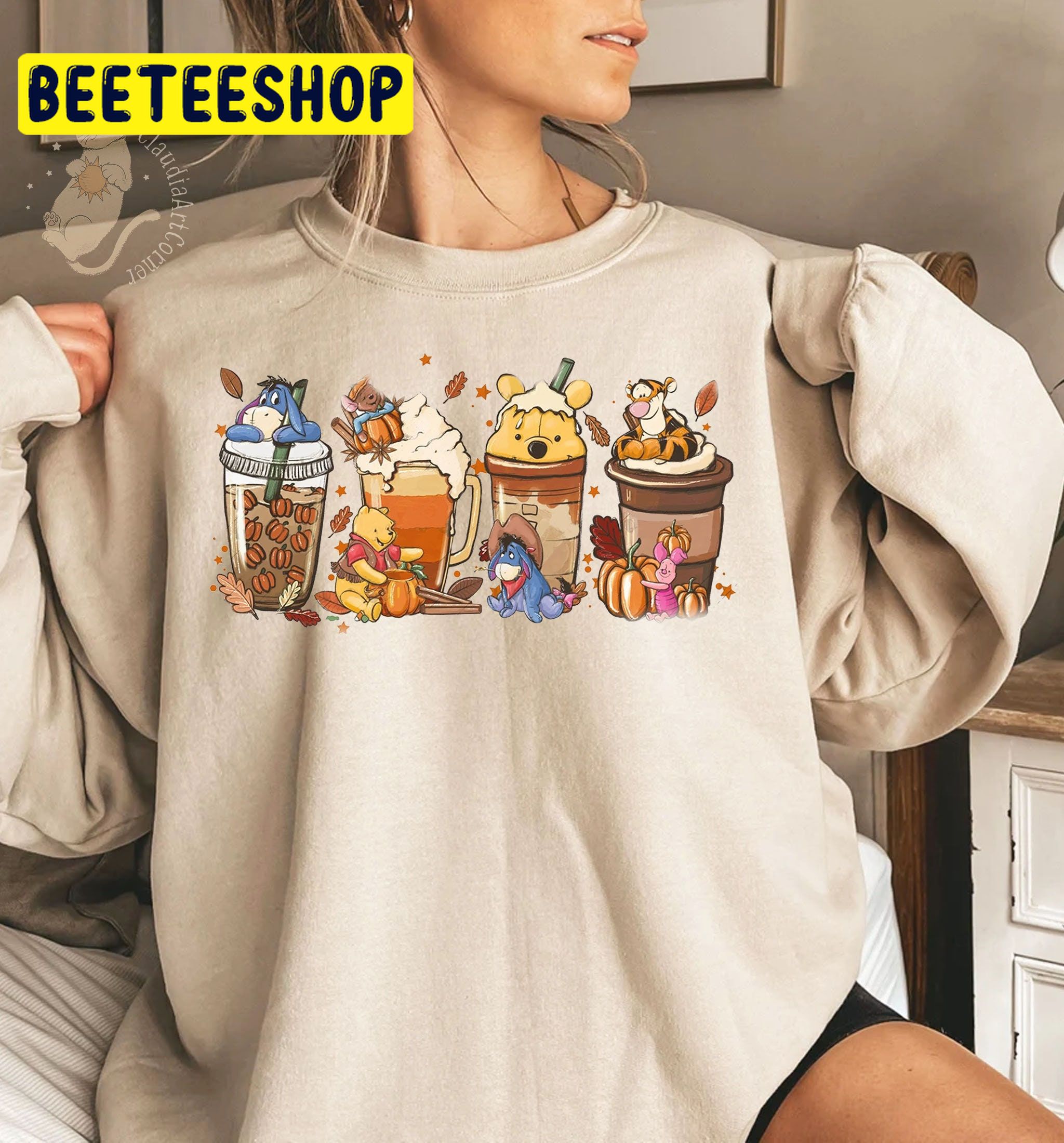 Winnie The Pooh Disney Fall Coffee Halloween Party Trending Unisex Shirt Winnie The Pooh Disney Fall Coffee Halloween Party Trending Unisex Shirt