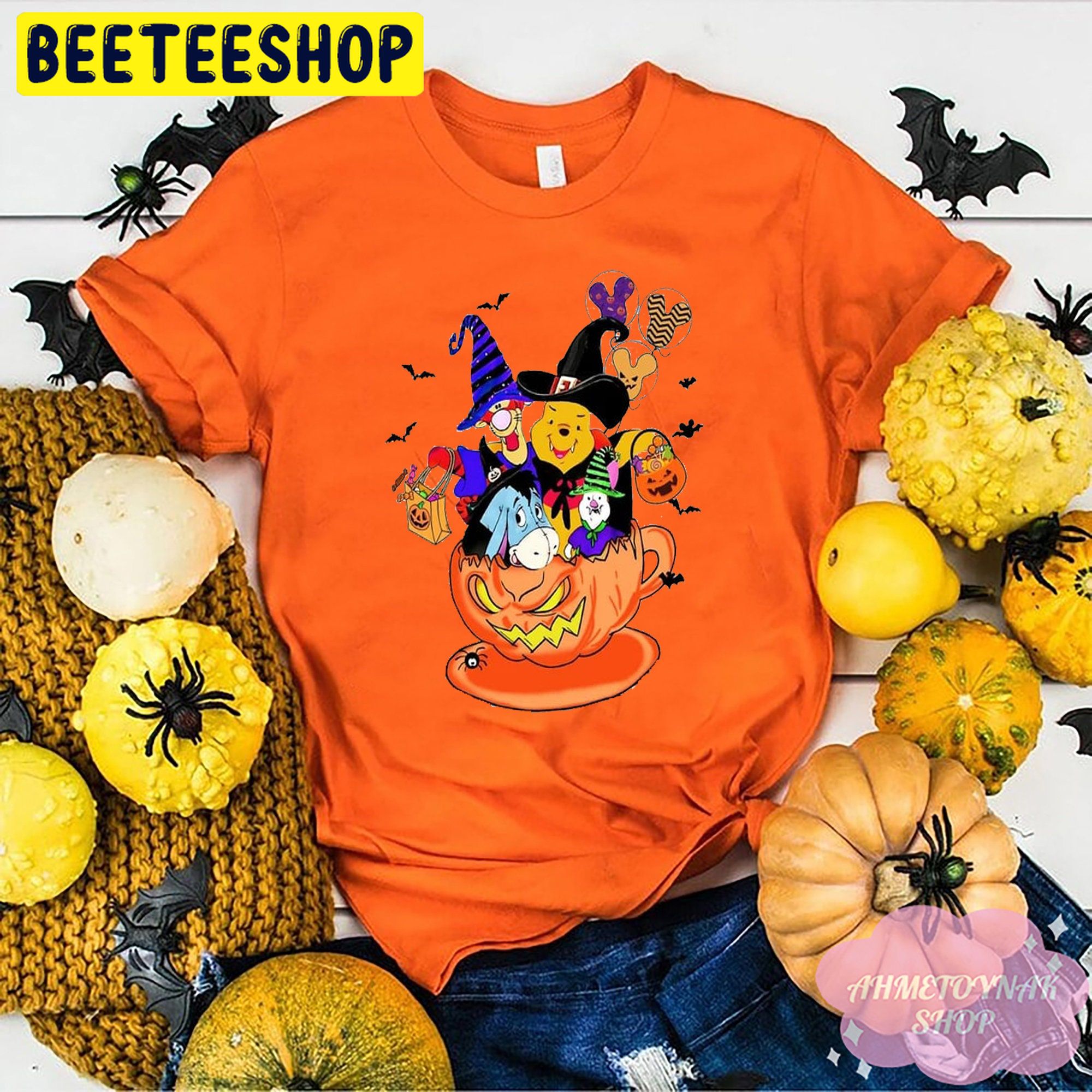 Winnie The Pooh Halloween Pooh And Friend On Pumpkin Cup Trending Unisex Shirt Winnie The Pooh Halloween Pooh And Friend On Pumpkin Cup Trending Unisex Shirt