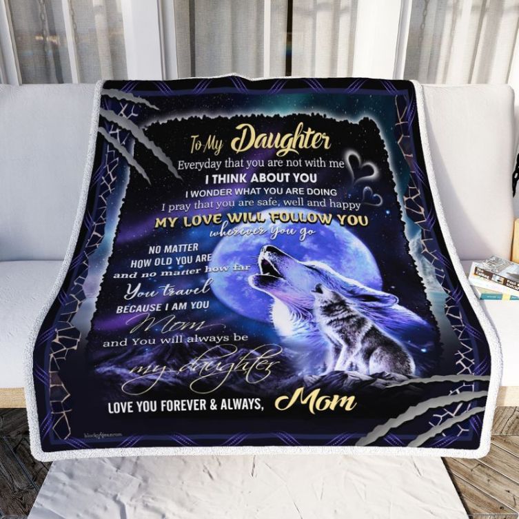 Wolf To My Daughter My Love Will Follow You Wherever You Go Comfy Sofa Throw Blanket Wolf To My Daughter My Love Will Follow You Wherever You Go Comfy Sofa Throw Blanket