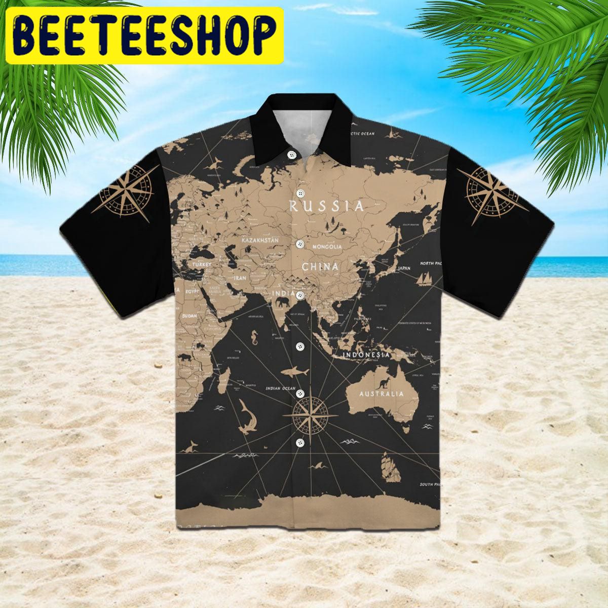 World Map Vintage Hawaiian Shirt World Map Vintage Hawaiian Shirt