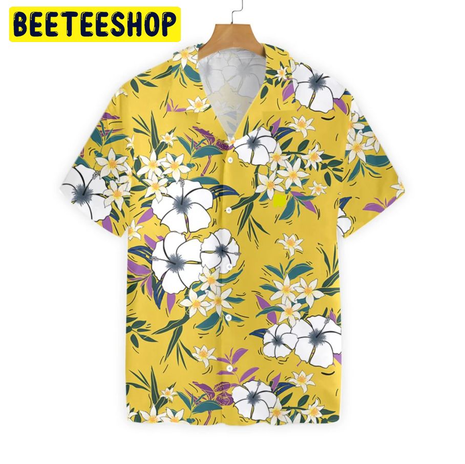 Yellow Art Floral Flower Trending Hawaiian Shirt Yellow Art Floral Flower Trending Hawaiian Shirt