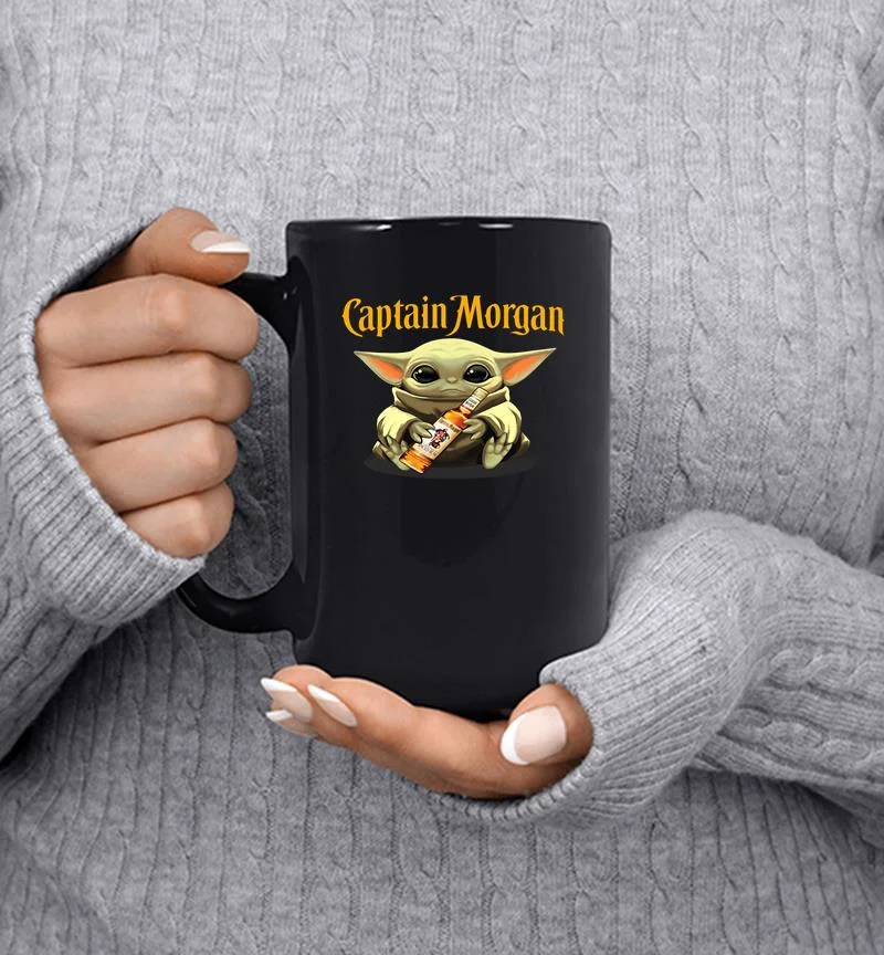 Yoda baby hugs Captain Morgan Mug Yoda baby hugs Captain Morgan Mug