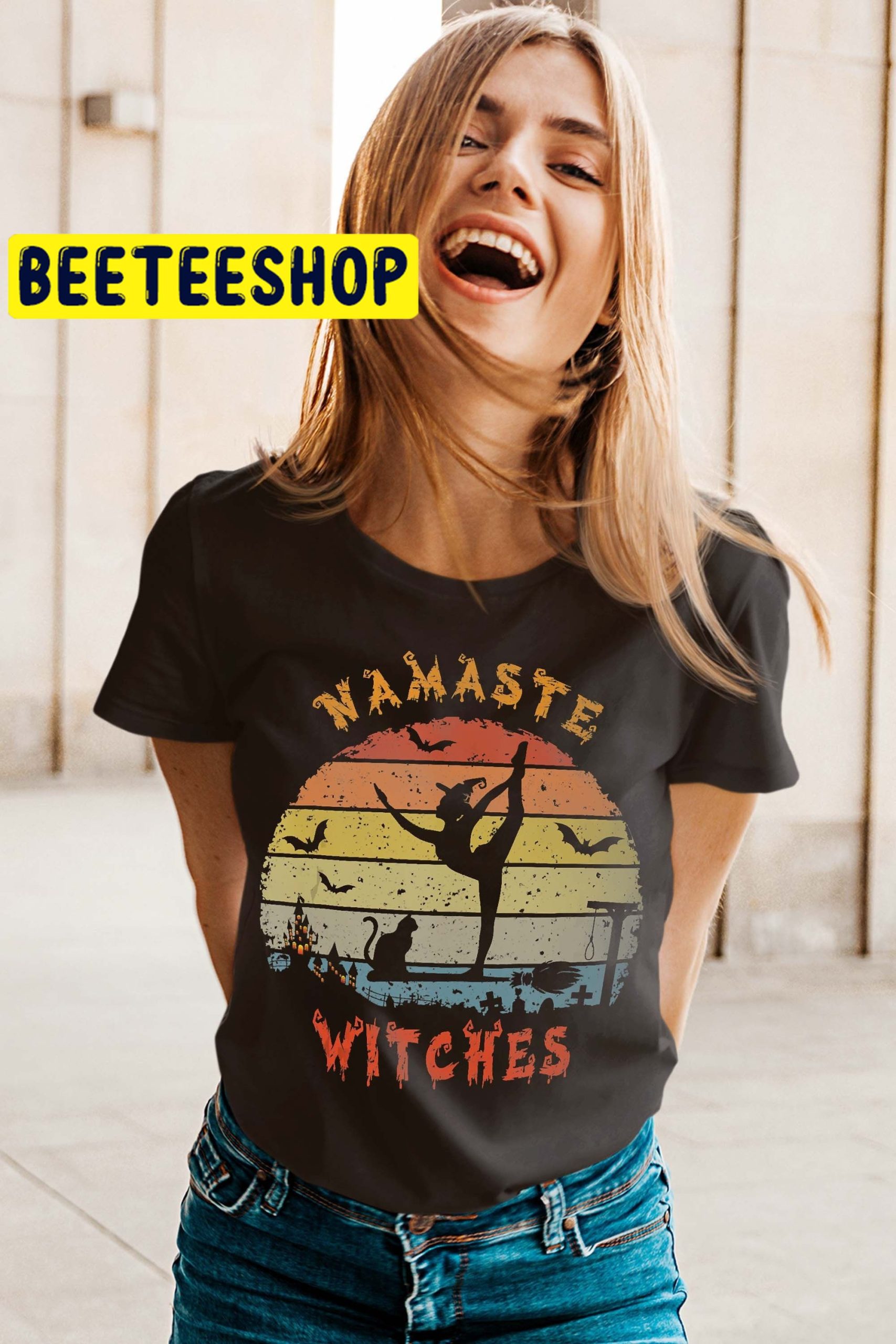 Yoga Namaste Witches Funny Halloween Trending Unisex Shirt Yoga Namaste Witches Funny Halloween Trending Unisex Shirt