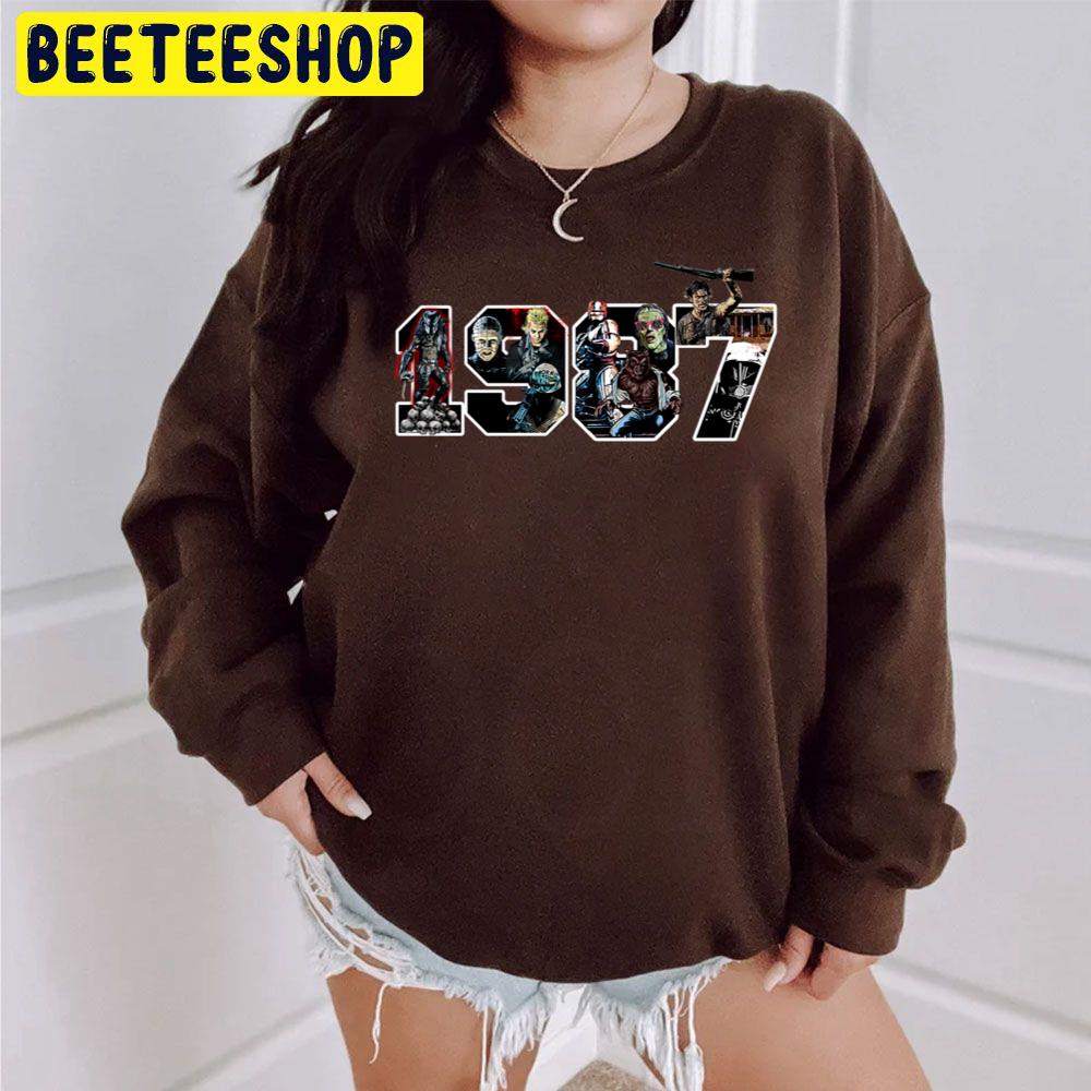1987 Horror Characters Halloween Unisex Sweatshirt 1987 Horror Characters Halloween Unisex Sweatshirt