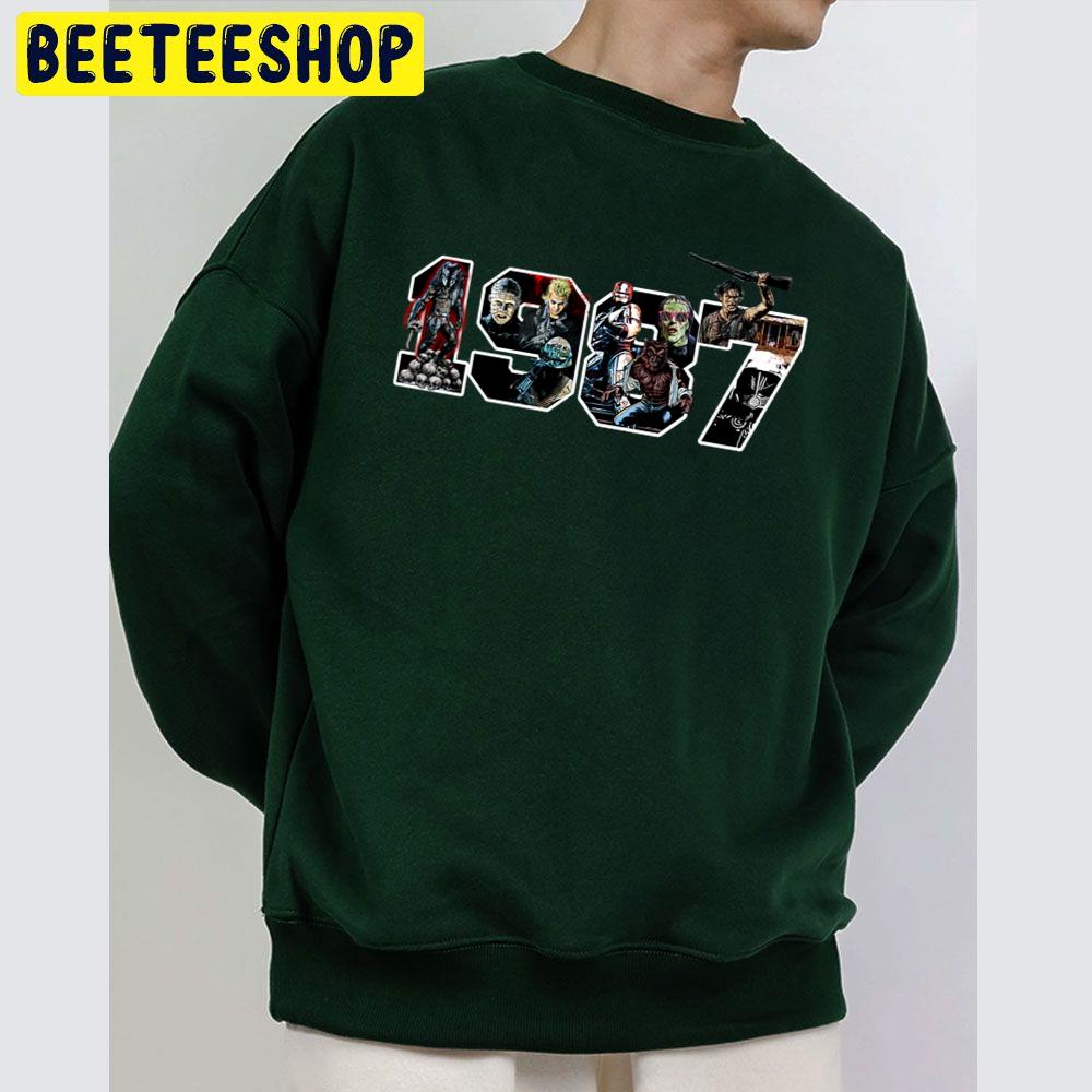1987 Horror Characters Halloween Unisex Sweatshirt 1987 Horror Characters Halloween Unisex Sweatshirt