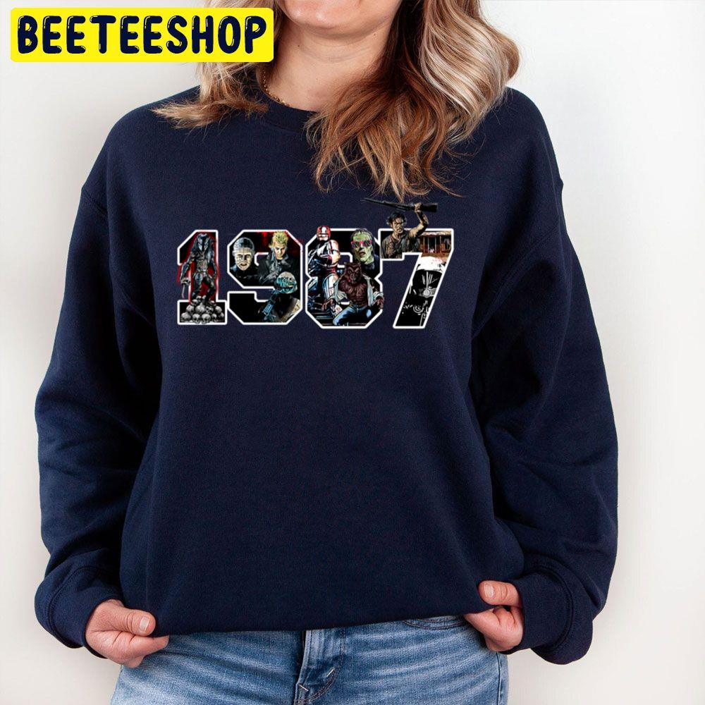 1987 Horror Characters Halloween Unisex Sweatshirt 1987 Horror Characters Halloween Unisex Sweatshirt