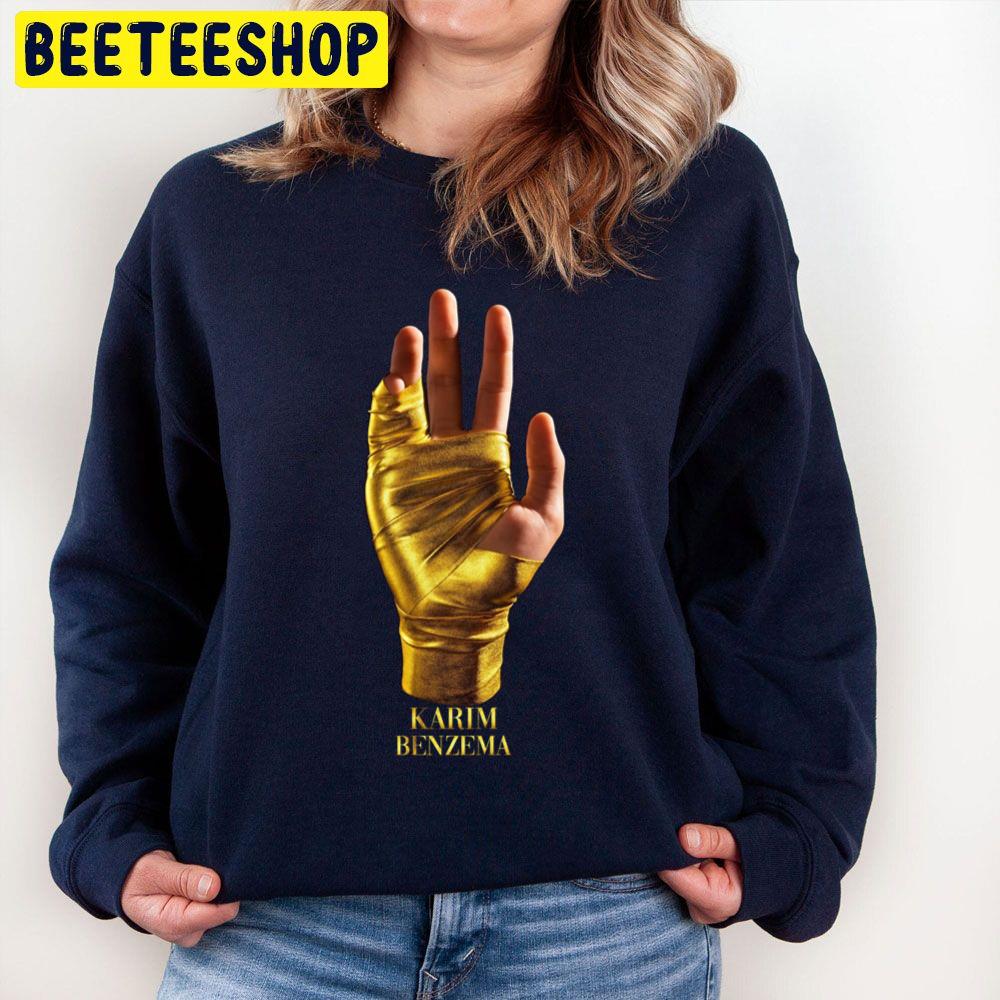 Hand of Gold Karim Benzema Presents New Ballon d'Or Jersey 2022 Trending Unisex Sweatshirt Hand of Gold Karim Benzema Presents New Ballon d'Or Jersey 2022 Trending Unisex Sweatshirt