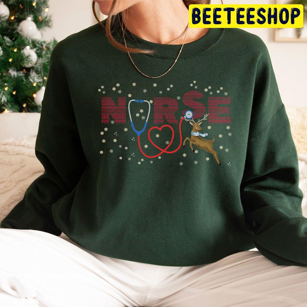Art Christmas Nurse Trending Unisex Hoodie Art Christmas Nurse Trending Unisex Hoodie