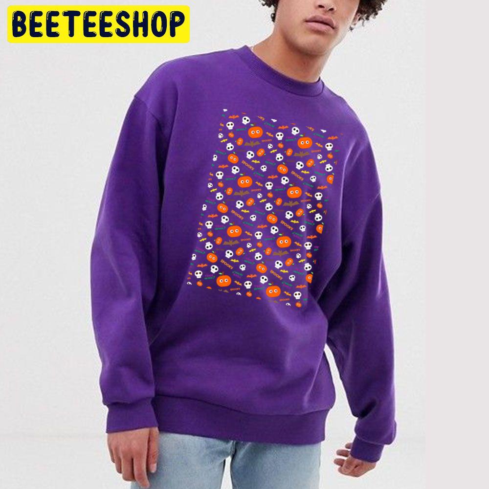 Bat Skull And Pumpkin Pattern Halloween Trending Unisex Sweatshirt Bat Skull And Pumpkin Pattern Halloween Trending Unisex Sweatshirt