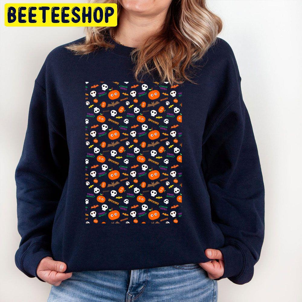 Bat Skull And Pumpkin Pattern Halloween Trending Unisex Sweatshirt Bat Skull And Pumpkin Pattern Halloween Trending Unisex Sweatshirt
