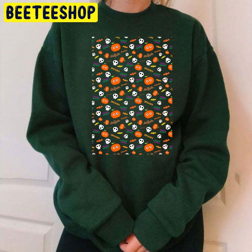 Bat Skull And Pumpkin Pattern Halloween Trending Unisex Sweatshirt Bat Skull And Pumpkin Pattern Halloween Trending Unisex Sweatshirt