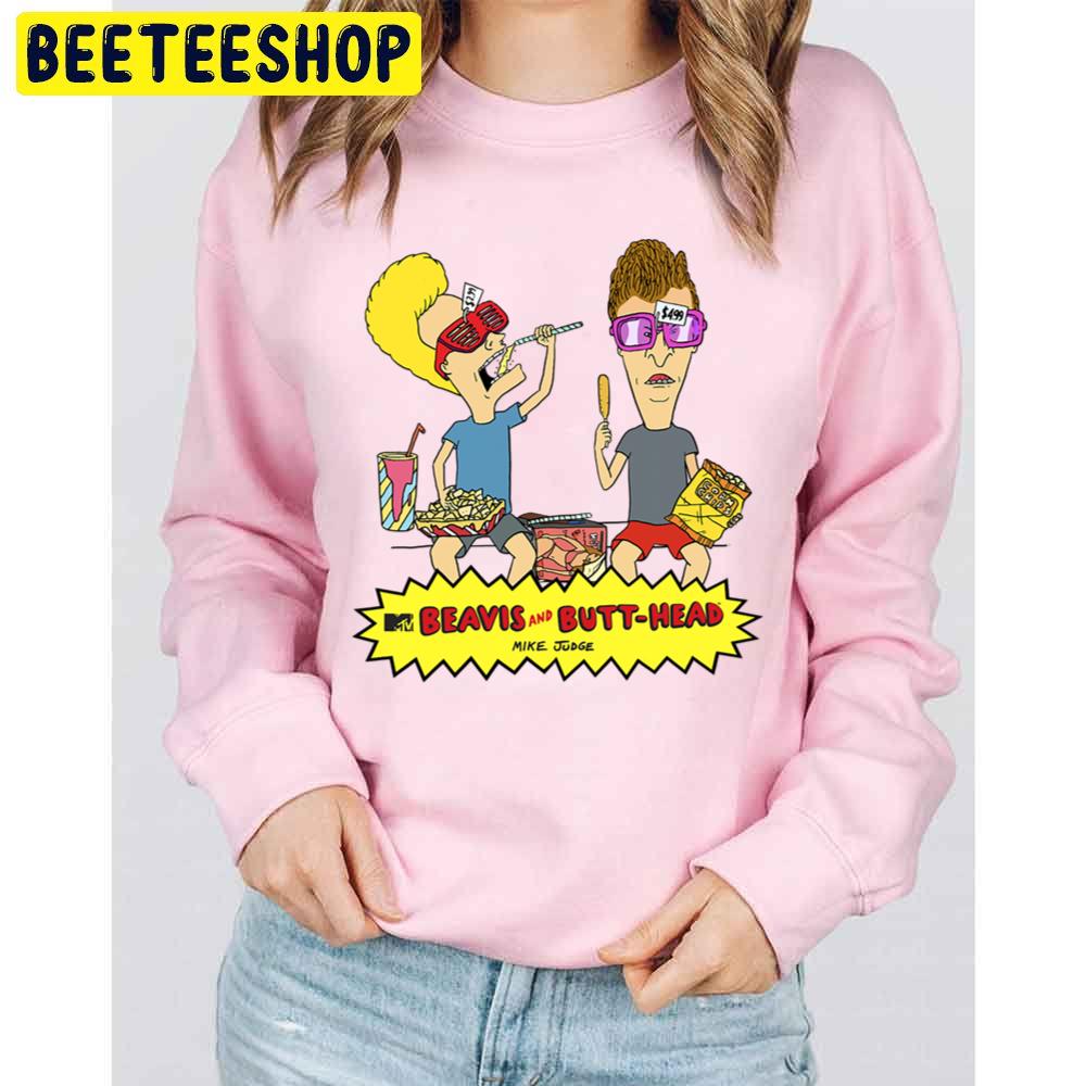 Beavis And Butt-Head Snacks On The Curb Logo Trending Unisex Sweatshirt Beavis And Butt-Head Snacks On The Curb Logo Trending Unisex Sweatshirt