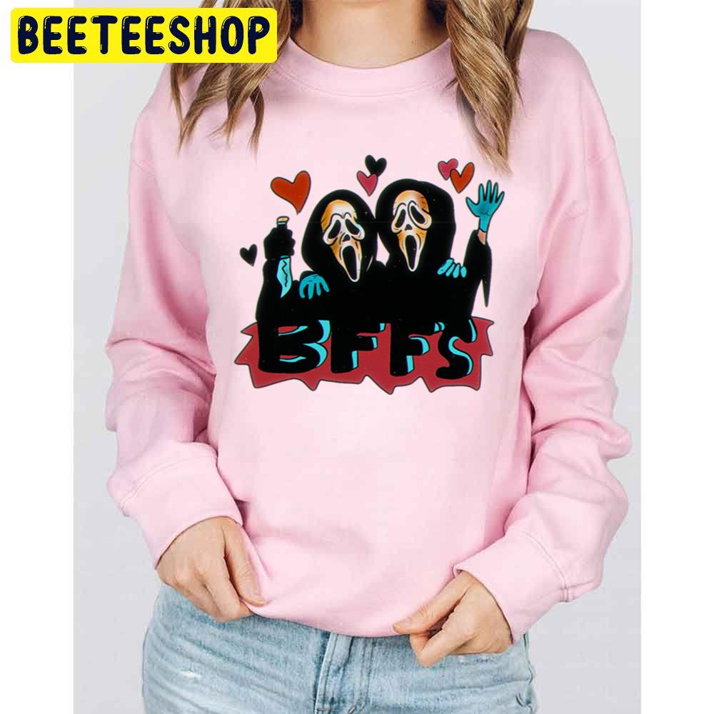 Bffs Ghost Face Halloween Trending Unisex Sweatshirt Bffs Ghost Face Halloween Trending Unisex Sweatshirt