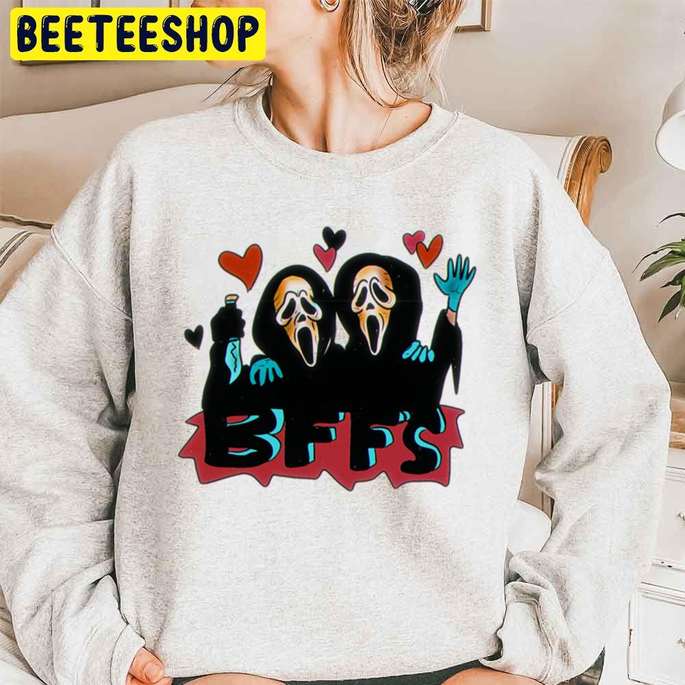 Bffs Ghost Face Halloween Trending Unisex Sweatshirt Bffs Ghost Face Halloween Trending Unisex Sweatshirt