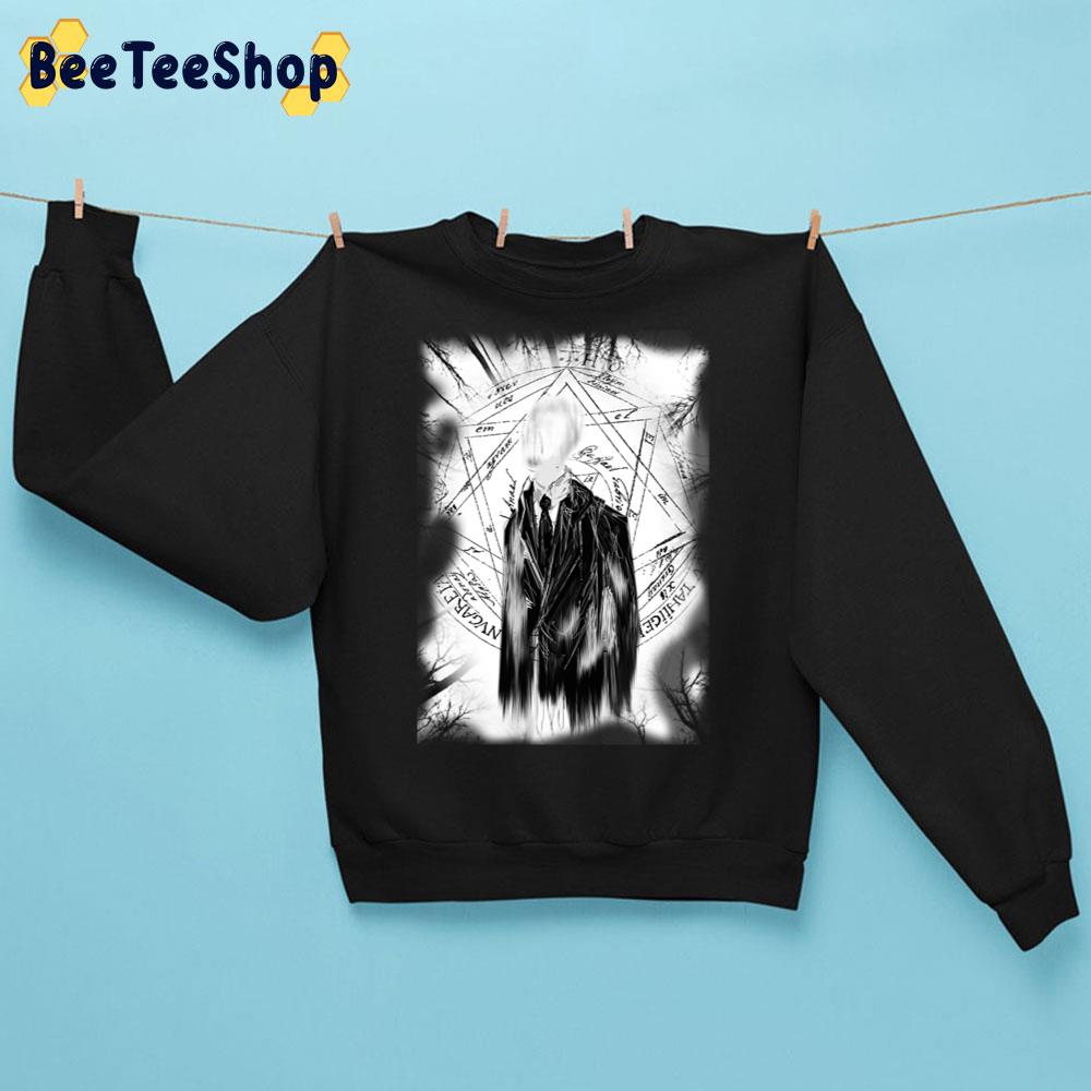 Black White Art Slenderman Halloween Trending Unisex Sweatshirt Black White Art Slenderman Halloween Trending Unisex Sweatshirt