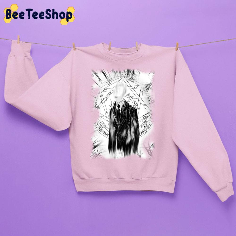 Black White Art Slenderman Halloween Trending Unisex Sweatshirt Black White Art Slenderman Halloween Trending Unisex Sweatshirt