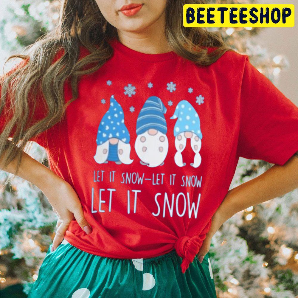 Blue Gnome Let It Snow Christmas Trending Unisex Hoodie Blue Gnome Let It Snow Christmas Trending Unisex Hoodie