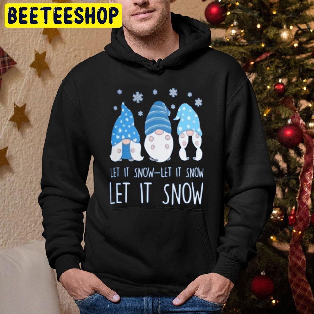 Blue Gnome Let It Snow Christmas Trending Unisex Hoodie Blue Gnome Let It Snow Christmas Trending Unisex Hoodie
